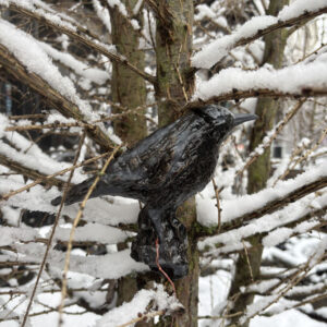 NordicBirds Solsort (hun) – håndlavet keramikfugl til væg | PiaV Keramik