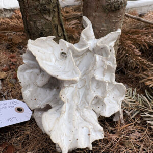 Vægrelief - ophæng til væggen i hvid stentøj med hvid glasur - lille